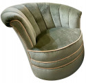 Art Deco Channel Back Swivel Mohair Chairs