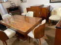 Epstein English Art Deco Dining Table with Cloud Dining Chairs