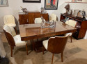 Epstein English Art Deco Dining Table with Cloud Dining Chairs