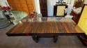 French Modernist Art Deco Macassar Wood Table and 6 Matching Chairs