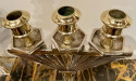 Art Deco Bronze Pair of Candlesticks Silver and Gold