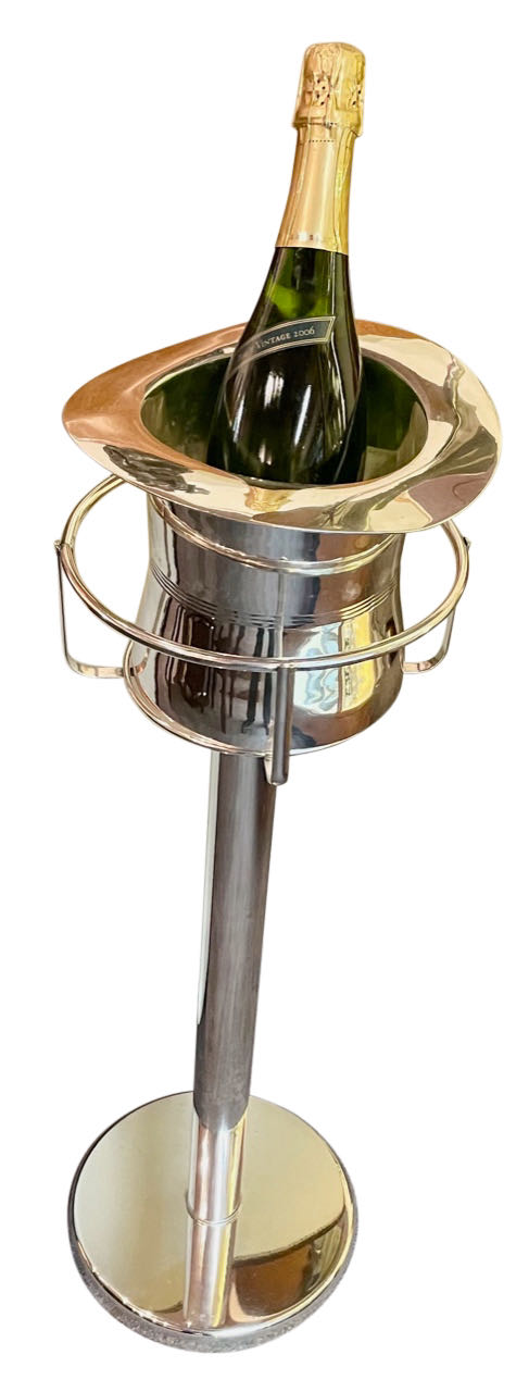 Art Deco Top Hat Champagne Bucket with Matching Stand