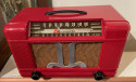 Farnsworth ET-064 AM Radio Bakelite Case Painted Red with Cloth Grille VAC TUBE 1940's 