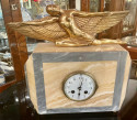 Lady IcarusGilded Art Deco Statue Adorns Marble French Clock