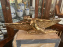 Lady Icarus Gilded  Art Deco Statue Adorns Marble French Clock