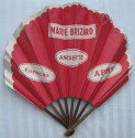 Art Deco French Paper Advertising Fan for Marie Brizard