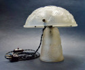 French Art Deco Table Lamp Moulded Glass Mushroom Shape