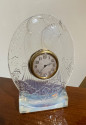 Lalique Art Deco Opalescent Glass Clock with Love Birds