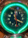 Glo Dial Neon Chrome Desk Clock with Original Green Neon