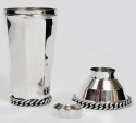 Jean Despres Martini Faceted Cocktail Shaker French Silver Plate Metal