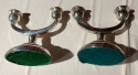 European Art Deco Style Silver Plated Candlesticks