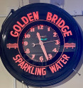 Golden Bridge Sparkling Water Neon Clock