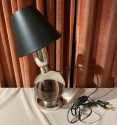 Jacques Adnet and Baccarat Crystal Ball Pair of Art Deco Table lamps