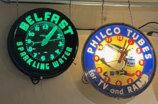 Belfast Sparkling Water Art Deco Style Neon Clock
