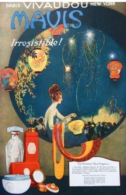Vivaudou Mavis Irresistable Original Print Ad with Custom Mat and Frame