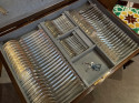 Complete Silverware Service for 12 in Art Deco Storage Cabinet, Bafico of France