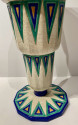 Longwy Art Deco French Cloisonné Ceramic Vase With Triangles Grand Size