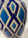 Longwy Art Deco French Cloisonné Ceramic Geometric Diamond Large Vase