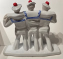Art Deco Sailors on Leave Earthenware Ceramic Sculpture 1930