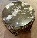 Art Deco Ironwork Coffee or Side Table with Black White Marble Top