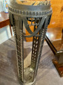 French Style Art Deco Iron and Marble Display Stand