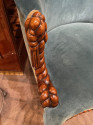  French Carved Wood Art Deco Armchairs Unusual