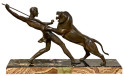 Art Deco Lion Hunter Sculpture signed Limousin 1930s