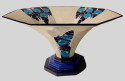 Longwy Jazz Art Deco French Cloisonné Ceramic Large Display Dish