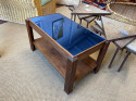 American Blue Mirror Topped Coffee Table  1930s