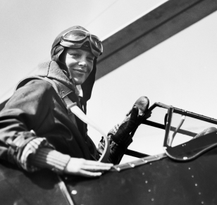 Amelia Earhart Marble Bust Flight