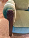 French Art Deco Club Chairs Green Velvet and Silk