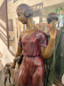 Grand Art Deco Sculpture of a Woman and Greyhound by Ignacio Gallo