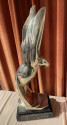Kelety Art Deco Silvered Bronze and Marble Eagle Sculpture Art Deco