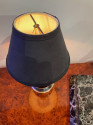 Jacques Adnet and Black Baccarat Crystal Ball Art Deco Table Lamp
