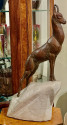 French Bronze By André Vincent Becquerel Sculpture of Ibex Rare