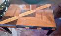 French Style Art Deco Coffee Side Table Marquetry