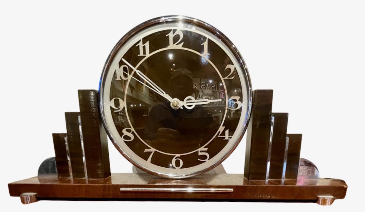 Modernist Original Art Deco Mantle Clock Quartz Conversion 