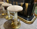 Vintage Bar Stools Lucite and Brass Art Deco Mid Century Style