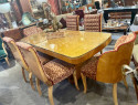 Epstein English Art Deco Dining Table with 6 Cloud Dining Chairs