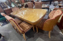 Epstein English Art Deco Dining Table with 6 Cloud Dining Chairs