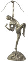 Diana the Huntress Art Deco Silvered  Bronze Sculpture by Pierre Le Faguays
