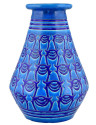 Primavera Longwy Art Deco Ceramic Vase in Blue