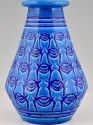 Primavera Longwy Art Deco Ceramic Vase in Blue