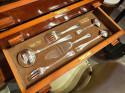 Complete Art Deco Silverware Service by Christofle in wooden chest