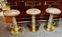 Vintage Bar Stools Lucite and Brass Art Deco Style