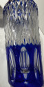 Cocktail Shaker Martini Etched Carved Blue Glass Shaker