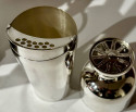 Napier 4 Cocktail Shakers Silver-Plated Four Piece Wood Caddy 