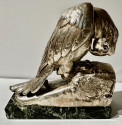 Parrot Art Deco Bookends by Georges Vandevoorde Silver Finish