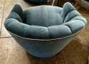 Art Deco Style Channel Back Upholstered Velvet Chairs on Castors