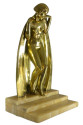 Raymonde Guerbe Rare Art Deco Bronze Sculpture Lady With Cape Guillemard Edition